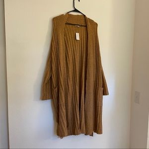 NWT American Eagle Long, Tie Cardigan Camel
